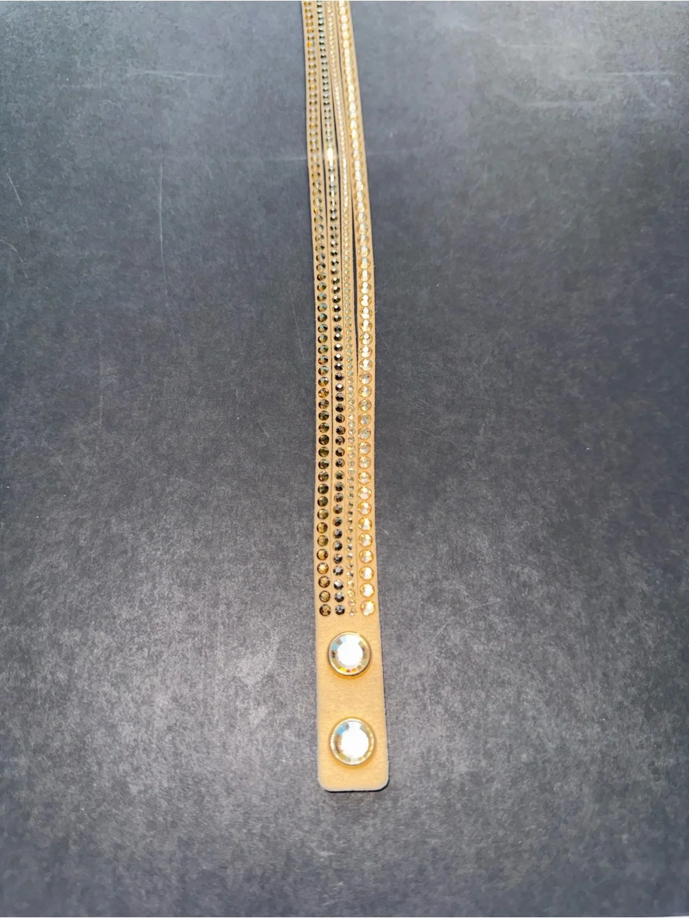 Gold rhinestone choker necklace